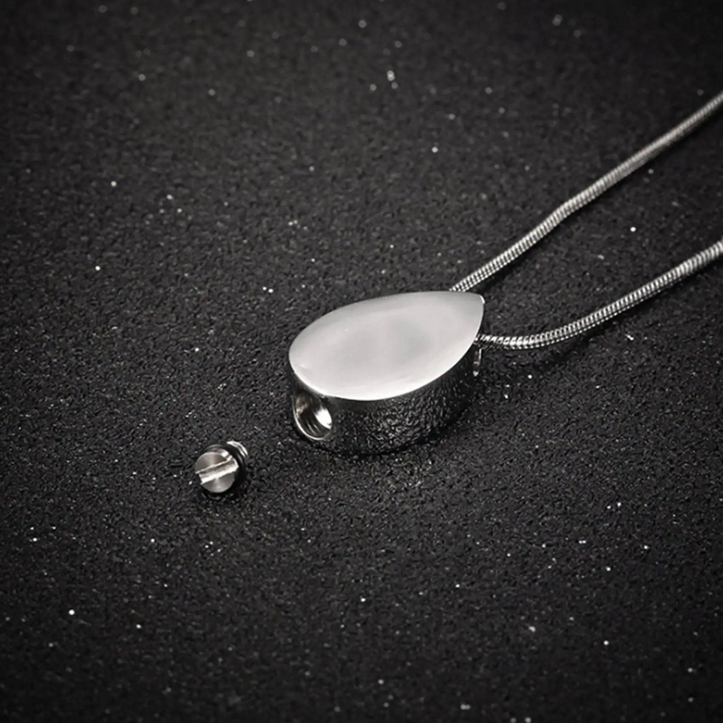*X07A 5X Personalized Teardrop Shape of Waterdrop Cremation Urn Necklace with Fill Kit for Ashes Cremation Jewelry