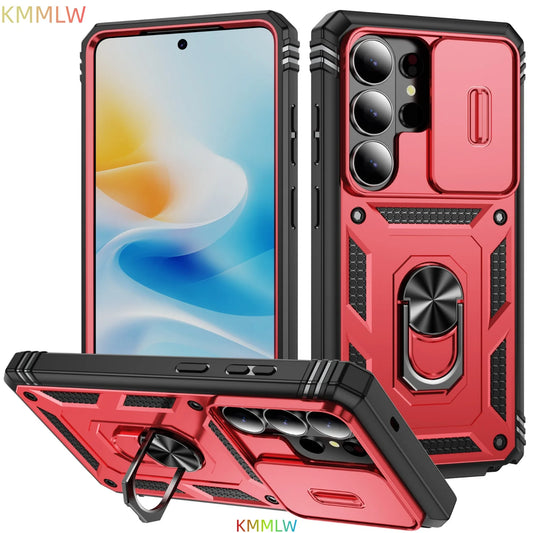Case For Samsung Galaxy S26Plus S26Ultra S26 S25Ultra Camera Slide Armor Protection 360 Degree Rotate Cover