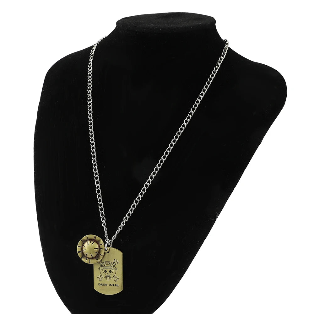 New Anime Figures Necklace Kawaii Luffy Straw Hat Pendant Necklace Cartoon Man Woman Jewelry Children Gifts Toys