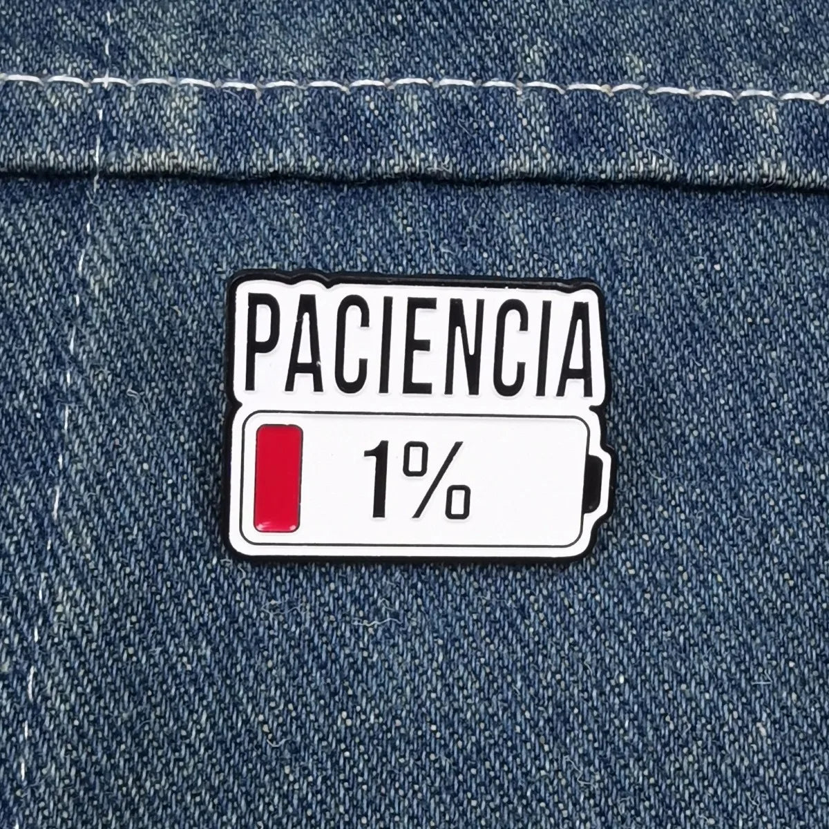 Spain PACIENCIA Enamel Pin 1% Energy Brooch Drip Oil Pines Lapel Pins Badge on Backpack Clothing Accessories Fashion Jewelry