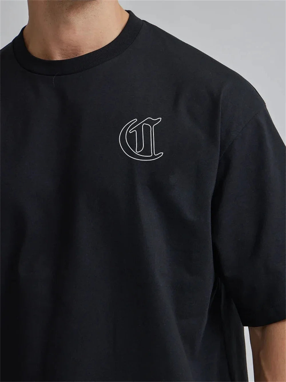 Summer Big Size Men Gym T-Shirts Short Sleeve Fitness Running 100% Cotton T-Shirt Training Sportswear Bodybuilding Male Tee Tops