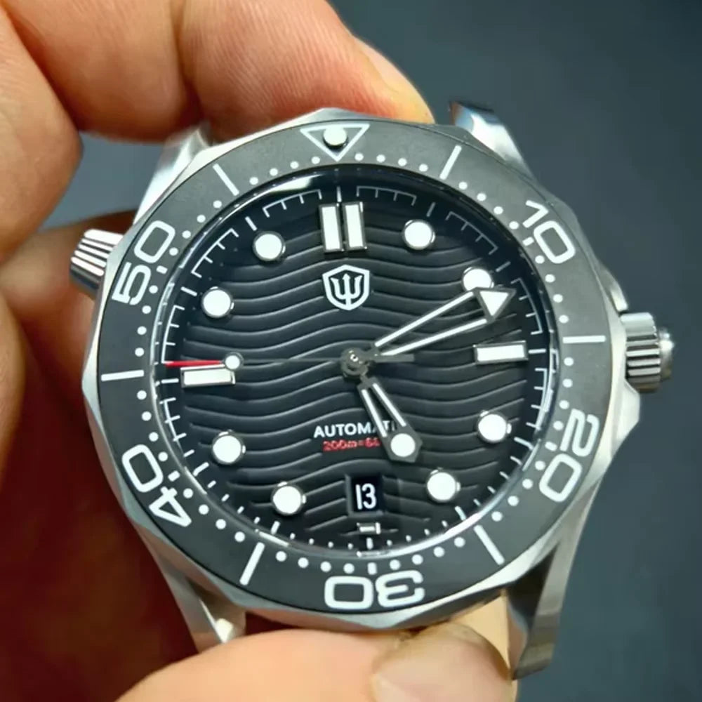 Watchdives WD007 V4 Mens Watches PT5000 Automatic Movement Nylon Strap Watch 200m Waterproof Mechanical Watches with Gift Box