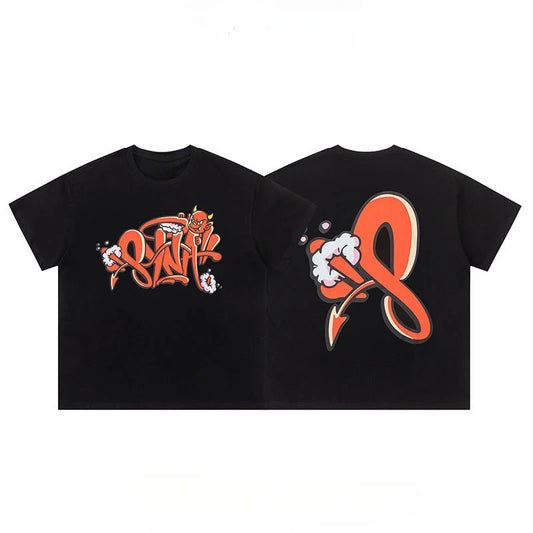 2025 Men's Hip Hop T-Shirt Summer New Trend Foreign Style Short Sleeve Comfortable Versatile Top Casual Fashion Couple Clothing