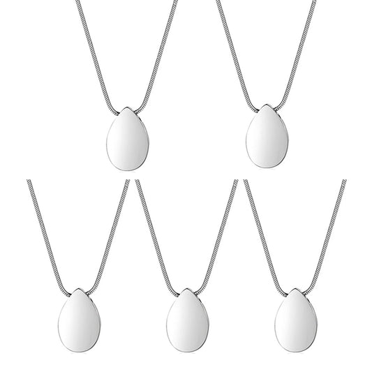 *X07A 5X Personalized Teardrop Shape of Waterdrop Cremation Urn Necklace with Fill Kit for Ashes Cremation Jewelry