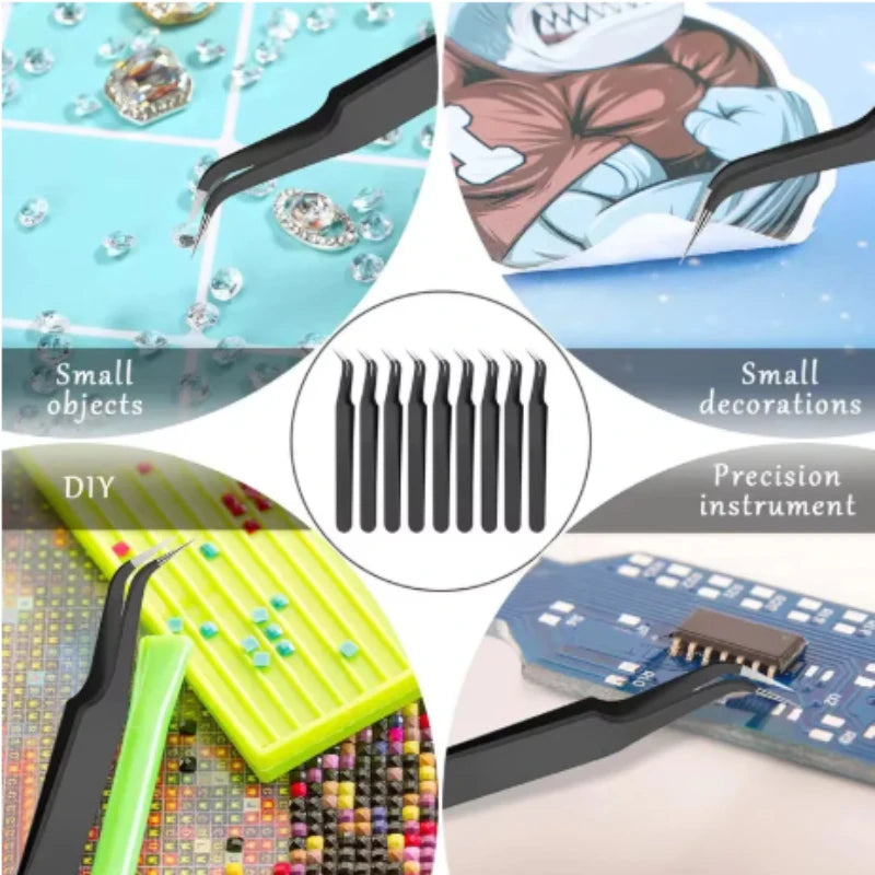 Pliers Stainless Steel Precision Electronic Components Jewelry Sequins Pliers Eyelashes Nails Bird's Nest Hair Pliers