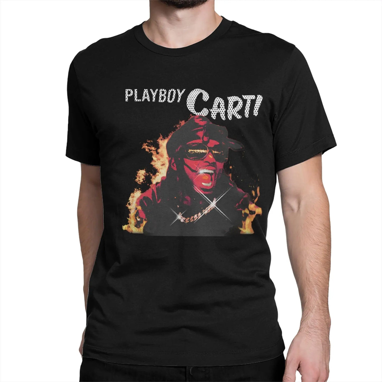 Playboi Carti YVL Logo for Men Women T Shirts  Leisure Tees Short Sleeve Round Collar T-Shirts Cotton Birthday Gift Tops