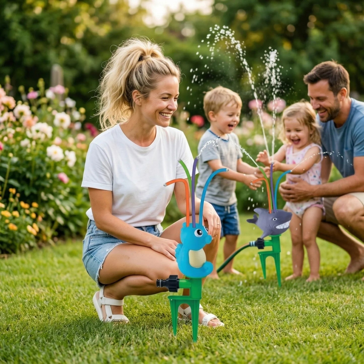 Outdoor Rotating Water Sprinkler for Garden, Fun Summer Water Toy for Parent-Child Bonding Activities