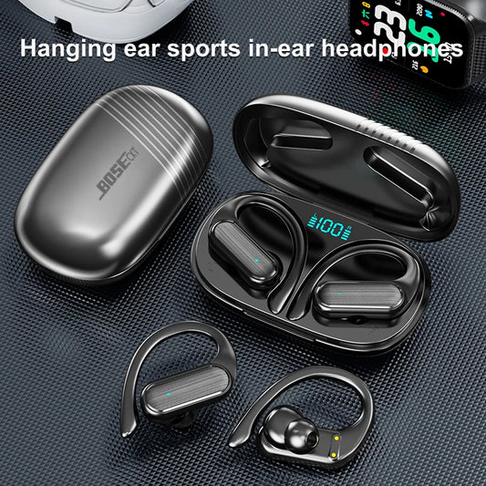 BOSECXT A520 Wireless Business Headphone Ear-Hook HIFI Bass Noise Cancelling Earphone With Mic Earbuds Sport Game Headset New