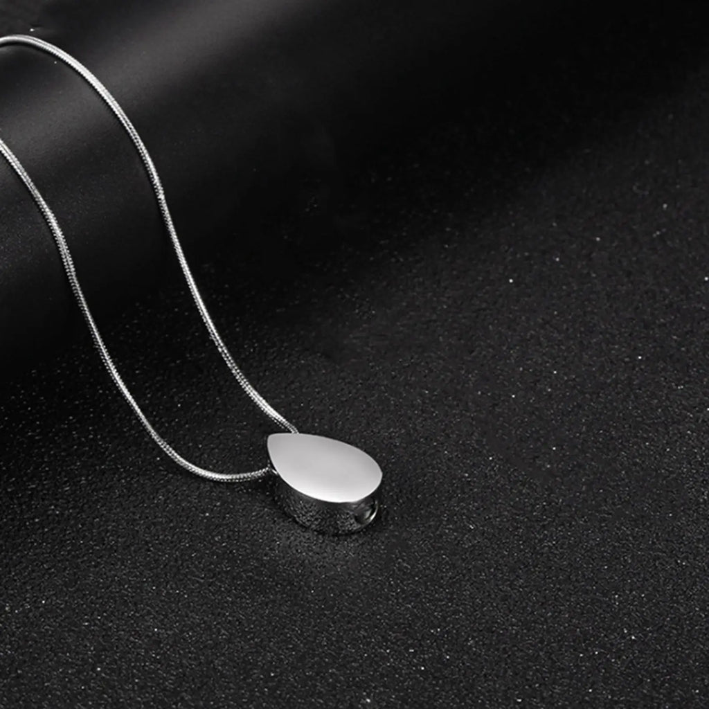 *X07A 5X Personalized Teardrop Shape of Waterdrop Cremation Urn Necklace with Fill Kit for Ashes Cremation Jewelry